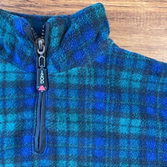 Izod plaid fleece quarter zip pullover size 5/6 - Picture 2 of 6